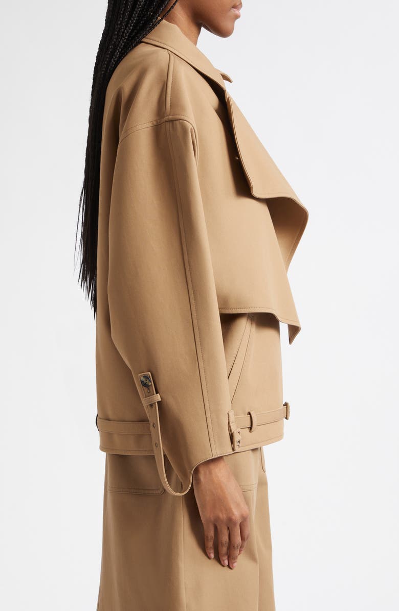 Courrèges Oblique Short Cotton Trench Jacket, Alternate, color, Fauve