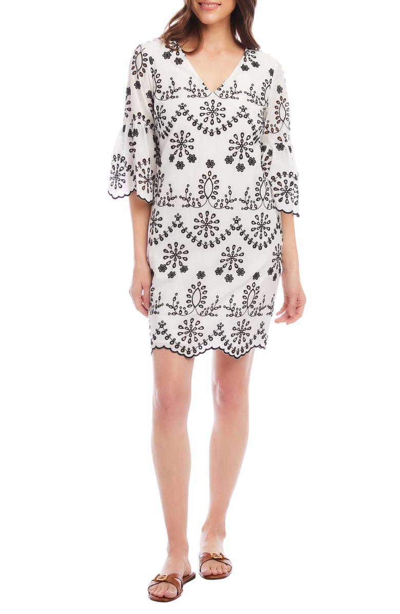 Karen Kane Cotton Eyelet Dress, Main, color, 