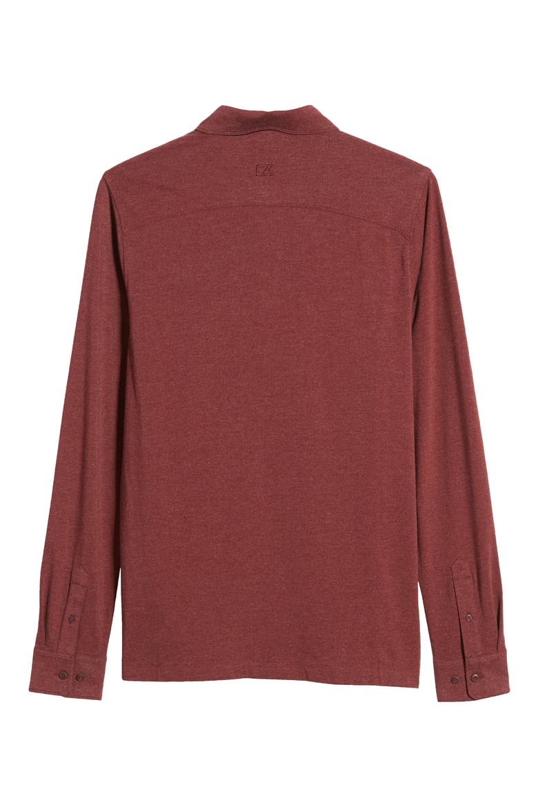 Advantage DryTec Long Sleeve Performance Polo, Alternate, color, BORDEAUX HEATHER