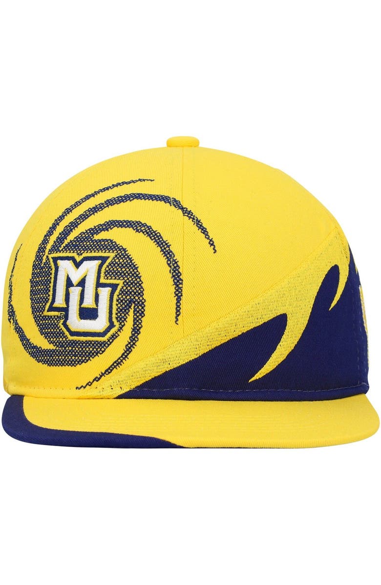 Mitchell & Ness Youth Mitchell & Ness Gold/Blue Marquette Golden Eagles Spiral Snapback Hat, Alternate, color, Gold
