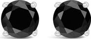 Haus of Brilliance 14K White Gold 5.00 Ct Black Diamond Stud Earrings with Screw Backs