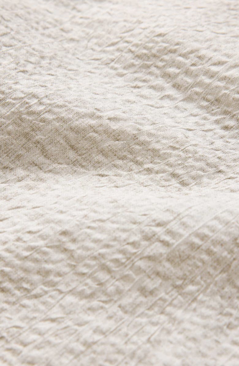 John Varvatos Malon Mélange Short Sleeve Cotton Seersucker Button-Up Shirt, Alternate, color, Ivory
