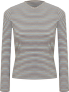 Dot Dolman V-Neck Striped Long Sleeve Tee