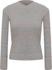Dot Dolman V-Neck Striped Long Sleeve Tee