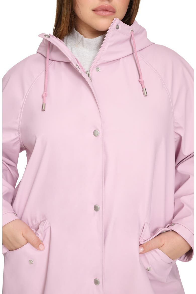 Water Resistant Hooded Raincoat, Alternate, color, BLUSH