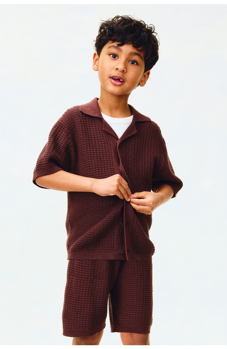 H&M 2-piece pointelle-knit cotton set, Alternate, color, Brown