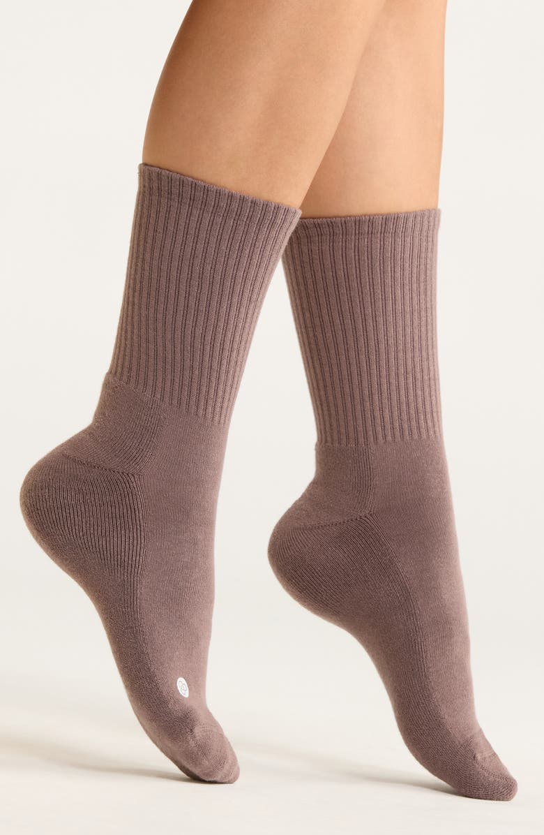 Zella 3-Pack Crew Socks, Main, color, Grey Plum