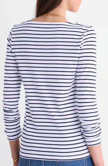 vineyard vines Boat Neck Stretch Cotton Top | Nordstrom