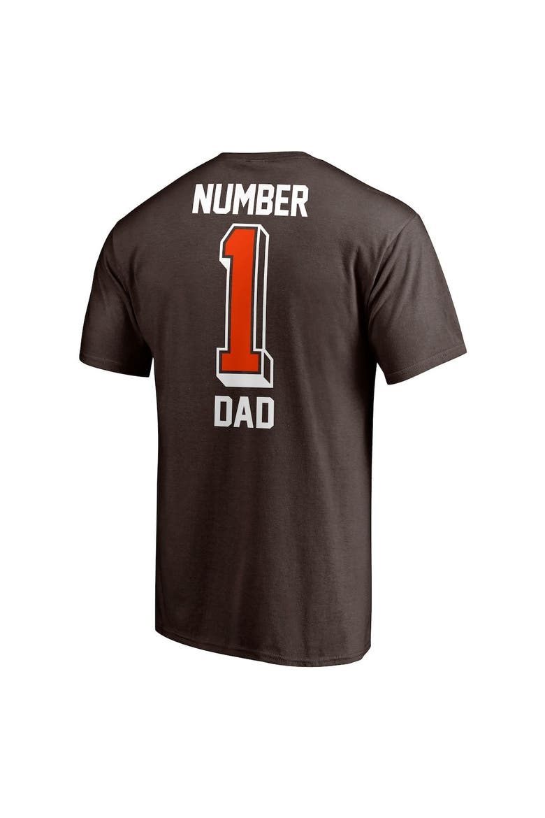 Men's Fanatics Branded Brown Cleveland Browns #1 Dad T-Shirt, Alternate, color, Brown