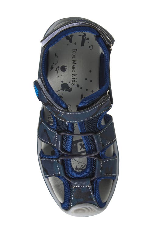 Extreme By Eddie Marc Kids' Camo Woven Sandal In Navy