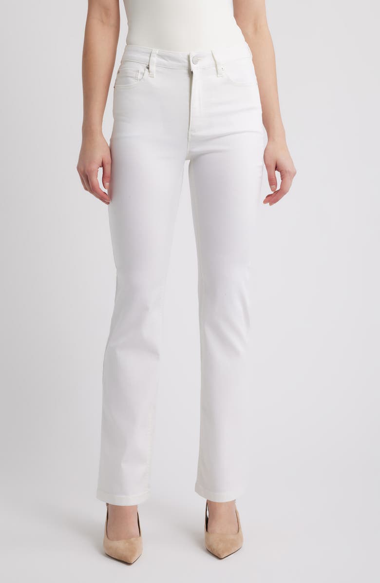 Anne Klein Leo High Waist Bootcut Jeans, Main, color, Soft White