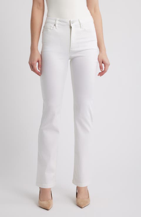Leo High Waist Bootcut Jeans (Soft White)