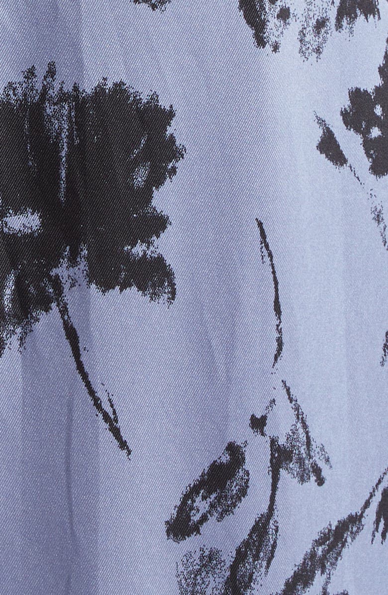 Cinq à Sept Akemi Cool Carnation Ruffle Detail Satin Dress, Alternate, color, Rustic Blue Multi