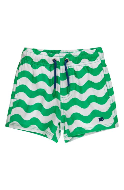 Kids' Wavy Stripe UPF 50+ Swim Trunks (Baby & Toddler)