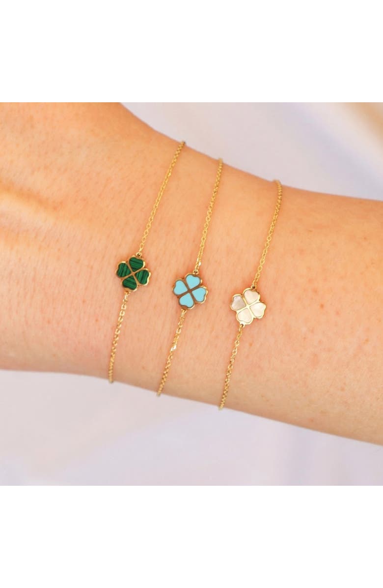 The Lovery Fine Jewelry Malachite Lucky Clover Bracelet, Alternate, color, Malachite