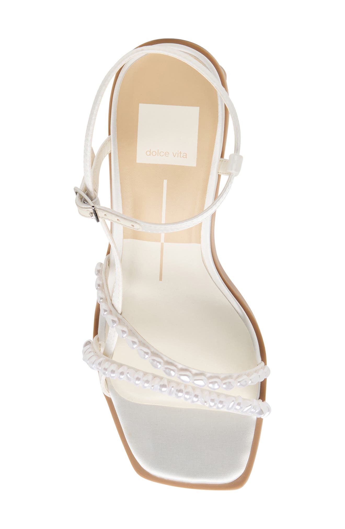 Dolce Vita Belita Embellished Sandal, Alternate, color, True White Satin