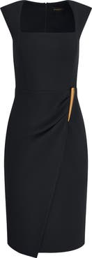 Donna Karan New York Wrap Front Sleeveless Sheath Dress