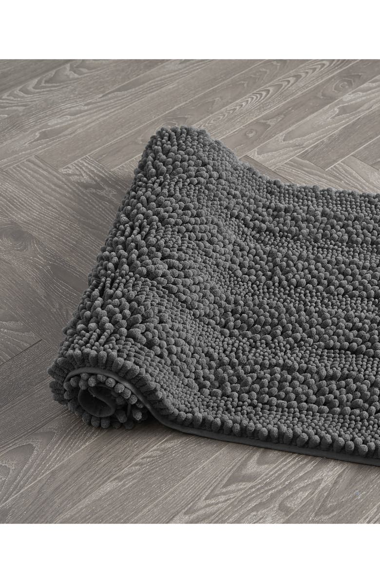 Laura Ashley Chenille Set of 2 Bath Rugs, Alternate, color, Dark Grey