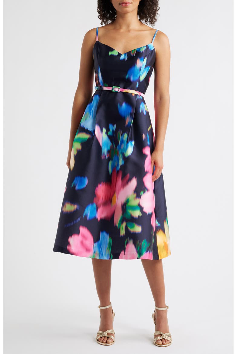 Abstract Floral Cocktail Dress, Main, color, NAVY MULTI
