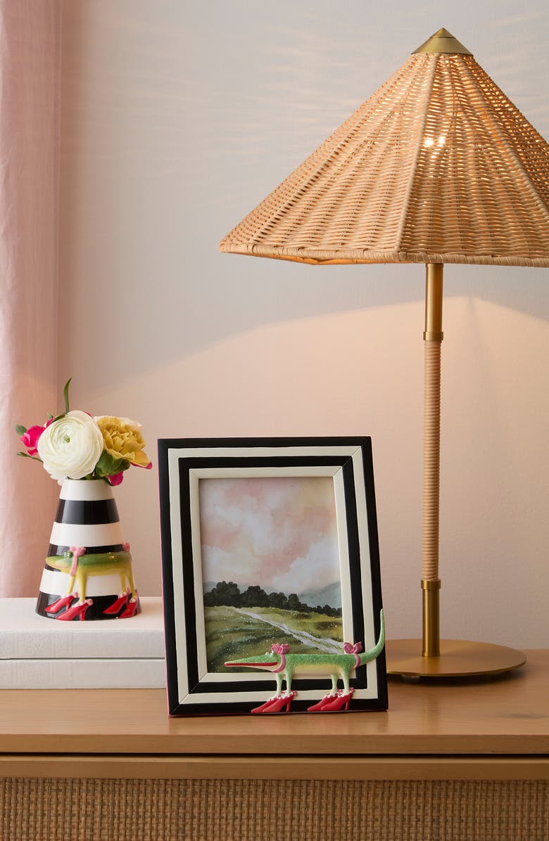 MACKENZIE CHILDS Patience Brewster Gloria Alligator 5 x 7-Inch Picture Frame, Alternate, color, Black