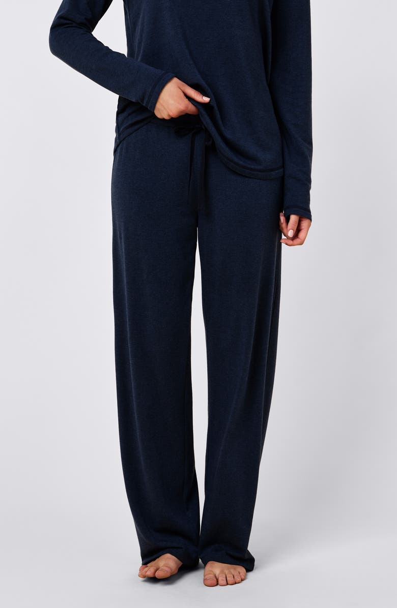 Papinelle Pia Cotton Blend Pajamas, Alternate, color, Navy