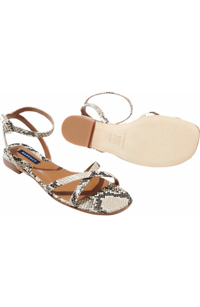 MARGAUX The Flat Sandals, Alternate, color, Natural Python Embossed