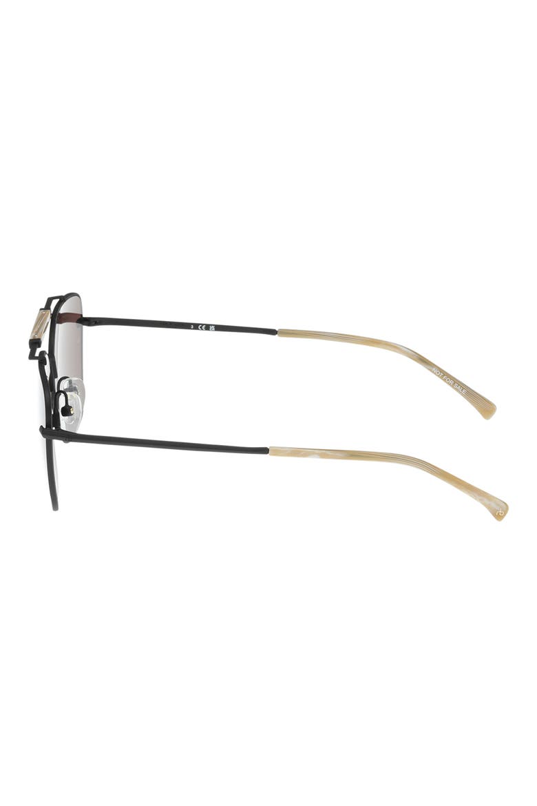 56mm Navigator Sunglasses, Alternate, color, BLACK / BONE HORN / BROWN