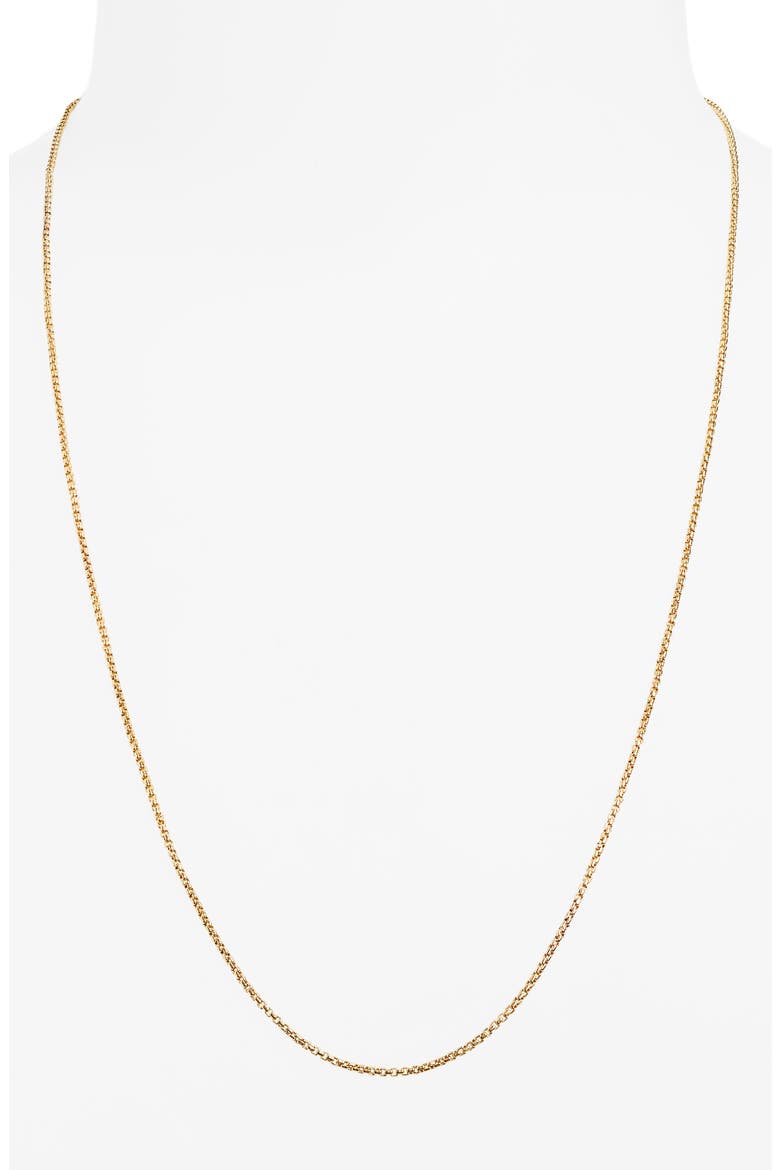 14K Gold Box Chain Necklace (Online Trunk Show), Alternate, color, 14KY