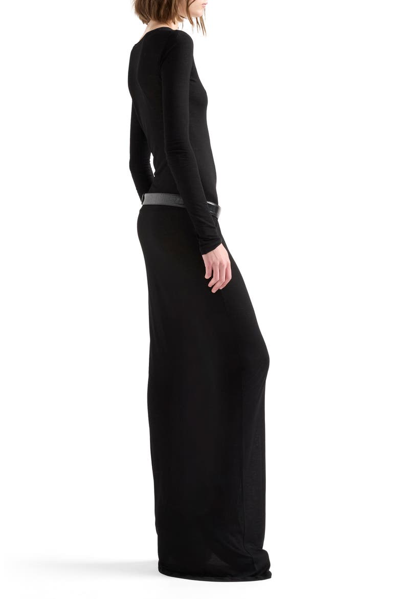Fitted Long Sleeve Maxi Dress, Alternate, color, VISCOSE SLATE