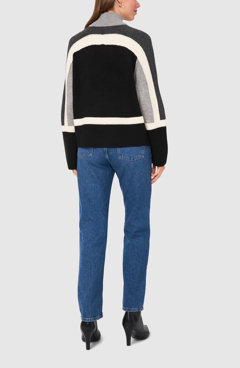 Halogen<sup>®</sup> Colorblock Mock Neck Sweater, Alternate, color,