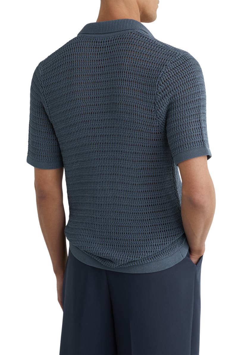 Reiss Buzzard Short sleeve Cardigan, Alternate, color, Airforce Blue