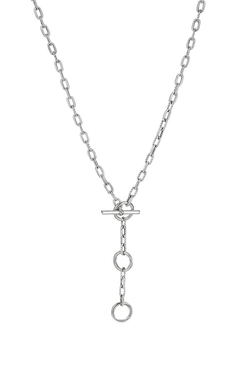 David Yurman DY Madison<sup>®</sup> Three Ring Chain Necklace in Sterling Silver, 3mm, Main, color, 