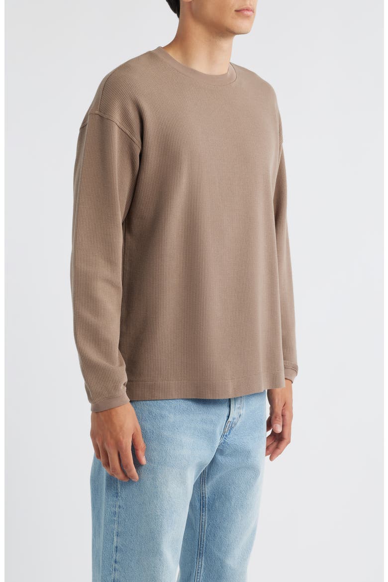 Long Sleeve Waffle Stitch T-Shirt, Alternate, color, LATTE BROWN