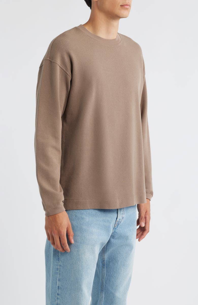 FRAME Long Sleeve Waffle Stitch T-Shirt, Alternate, color, Latte Brown