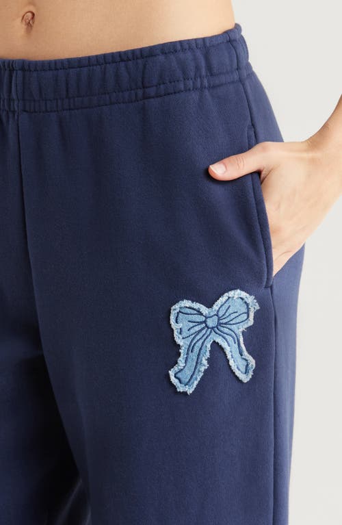 PACSUN PACSUN DENIM APPLIQUE BAGGY SWEATPANTS