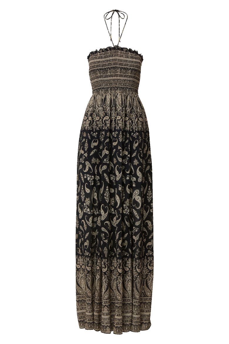Ayanna Paisley Halter Maxi Dress, Alternate, color, BLACK MULTI