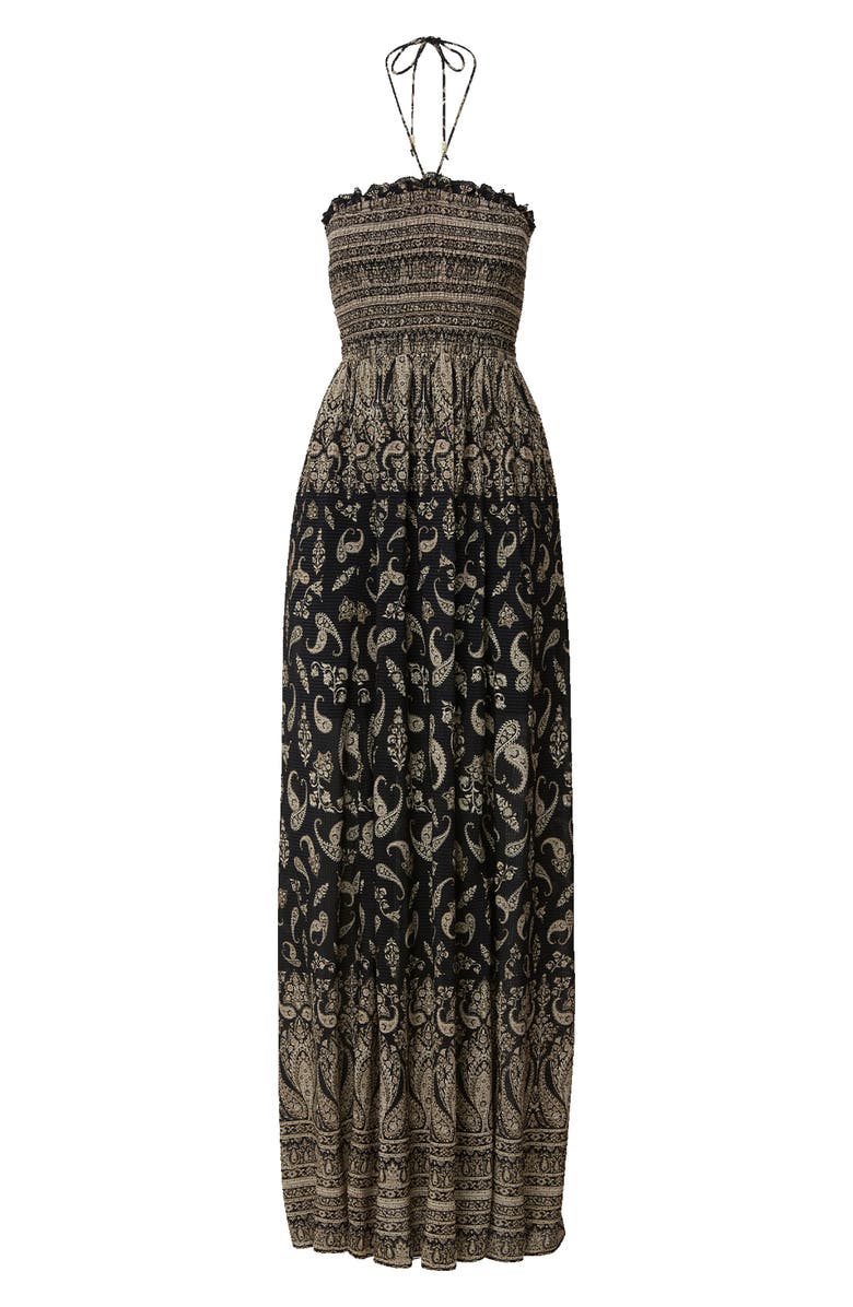 Veronica Beard Ayanna Paisley Halter Maxi Dress, Alternate, color, Black Multi