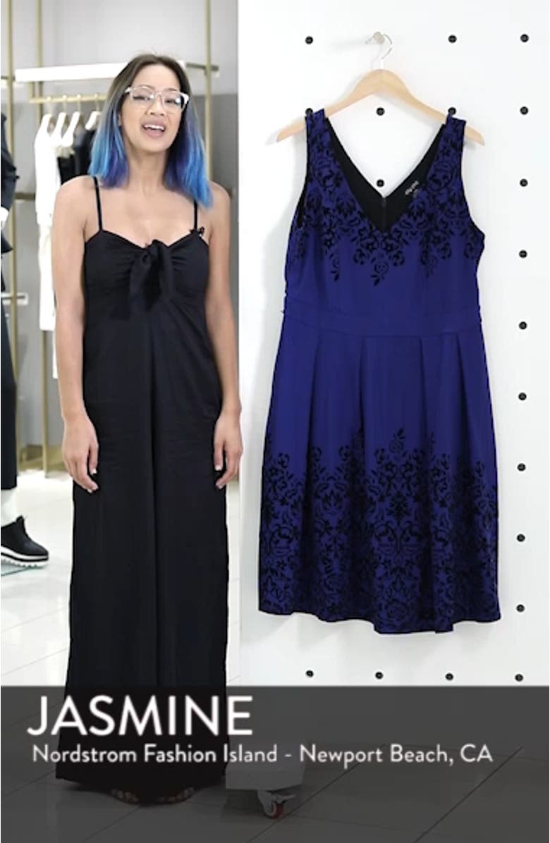 Border Flocked Fit & Flare Dress, sales video thumbnail