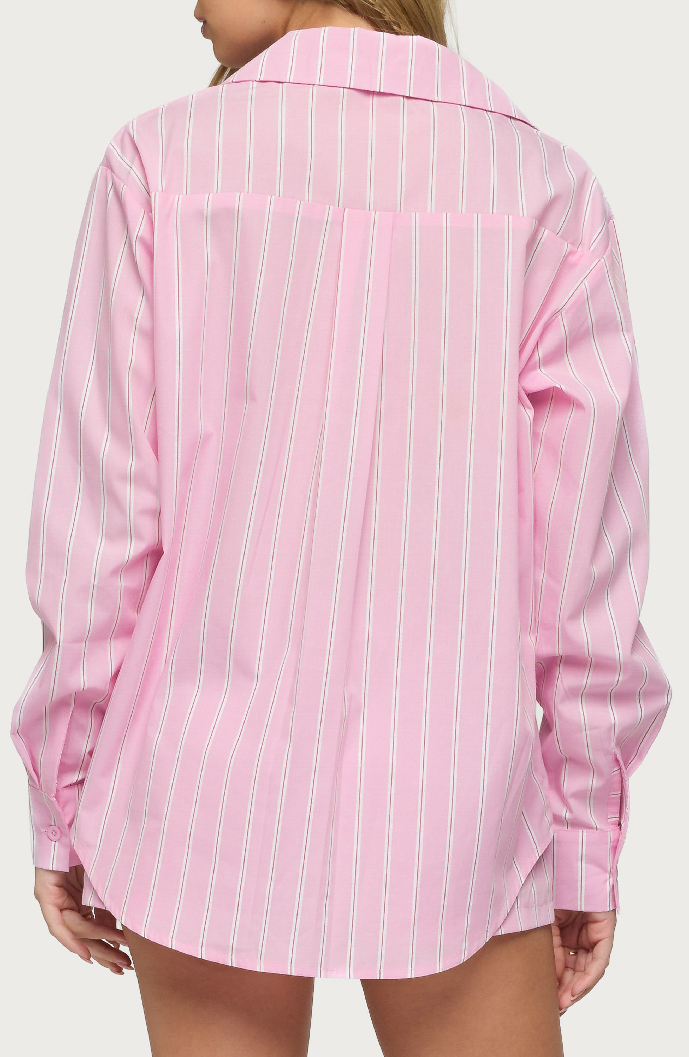 Carmella Stripe Oversize Button-Up Shirt - image 2