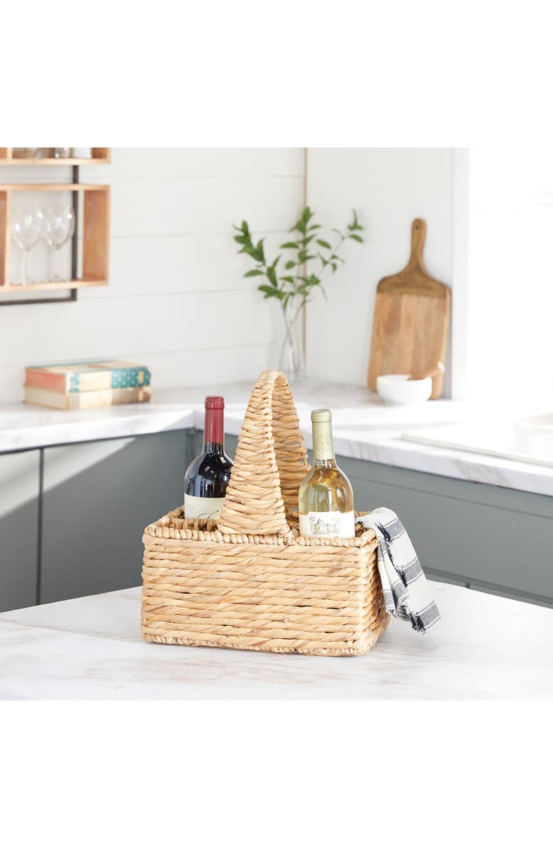 GINGER BIRCH STUDIO Brown Dried Plant Material Coastal Storage Basket, Alternate, color,