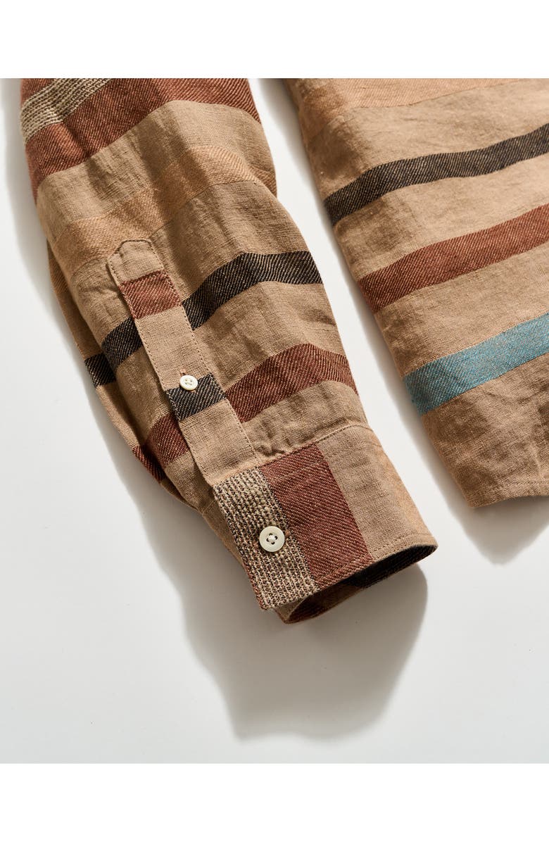 Billy Reid Tuscumbia Archive Stripe Button-Down Shirt, Alternate, color, Tan Multi