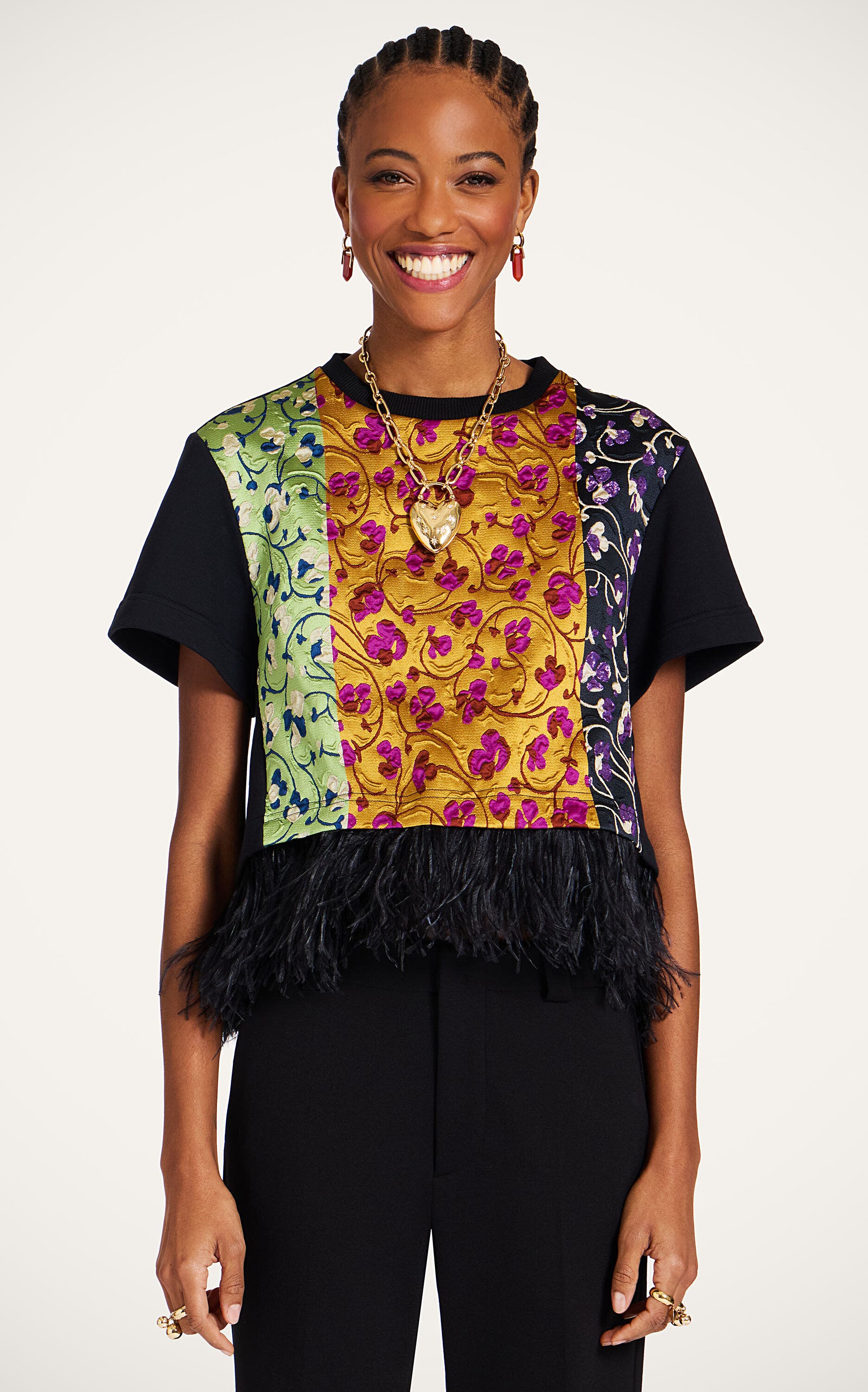La Scala Tee With Feathers