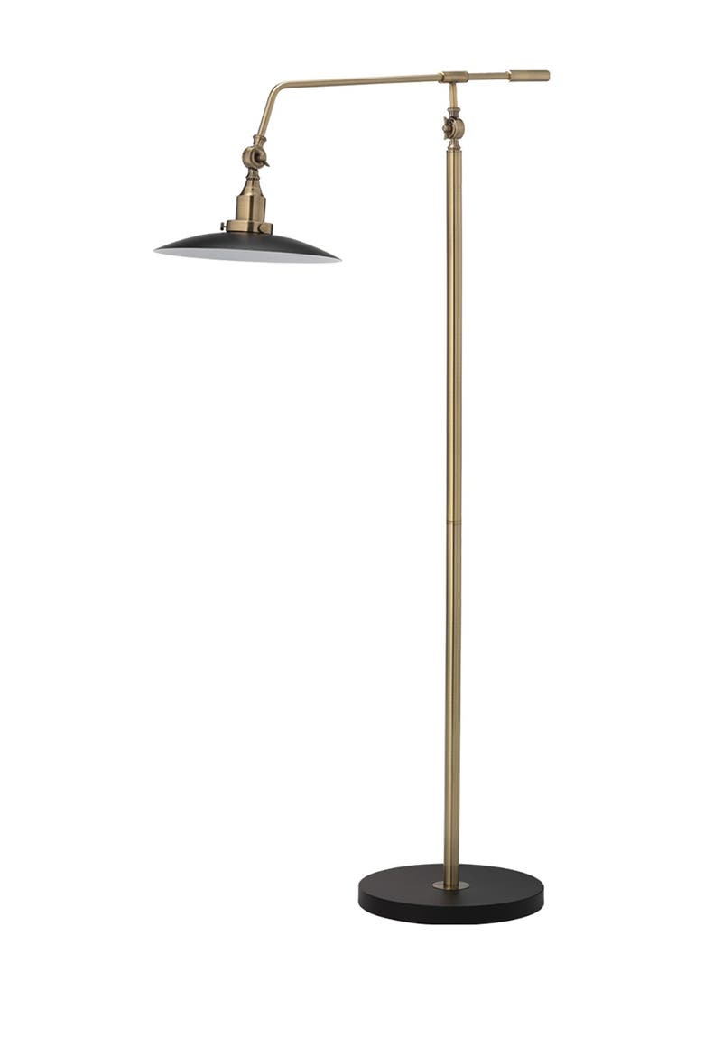 Mid-Century Modern Floor Lamp - Antique Brass, Main, color, BRASS FINISH
