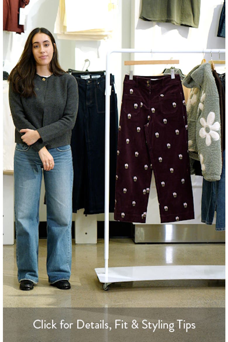 Embroidered Corduroy Ankle Pants video