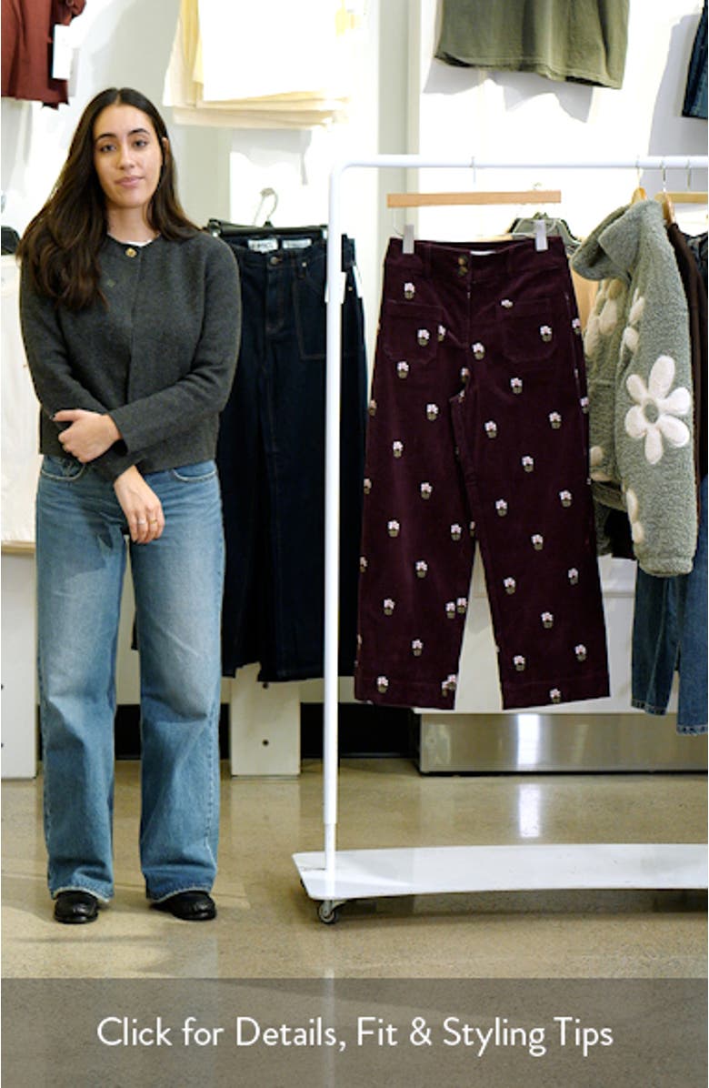 Embroidered Corduroy Ankle Pants, sales video thumbnail