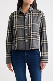 CISSA Plaid Cropped Cotton Shirt