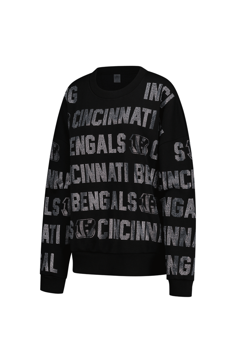 GAMEDAY COUTURE Women
s Gameday Couture Black Cincinnati Bengals Oversized Hype Era Rhinestone Text Sweatshirt, Alternate, color, Black