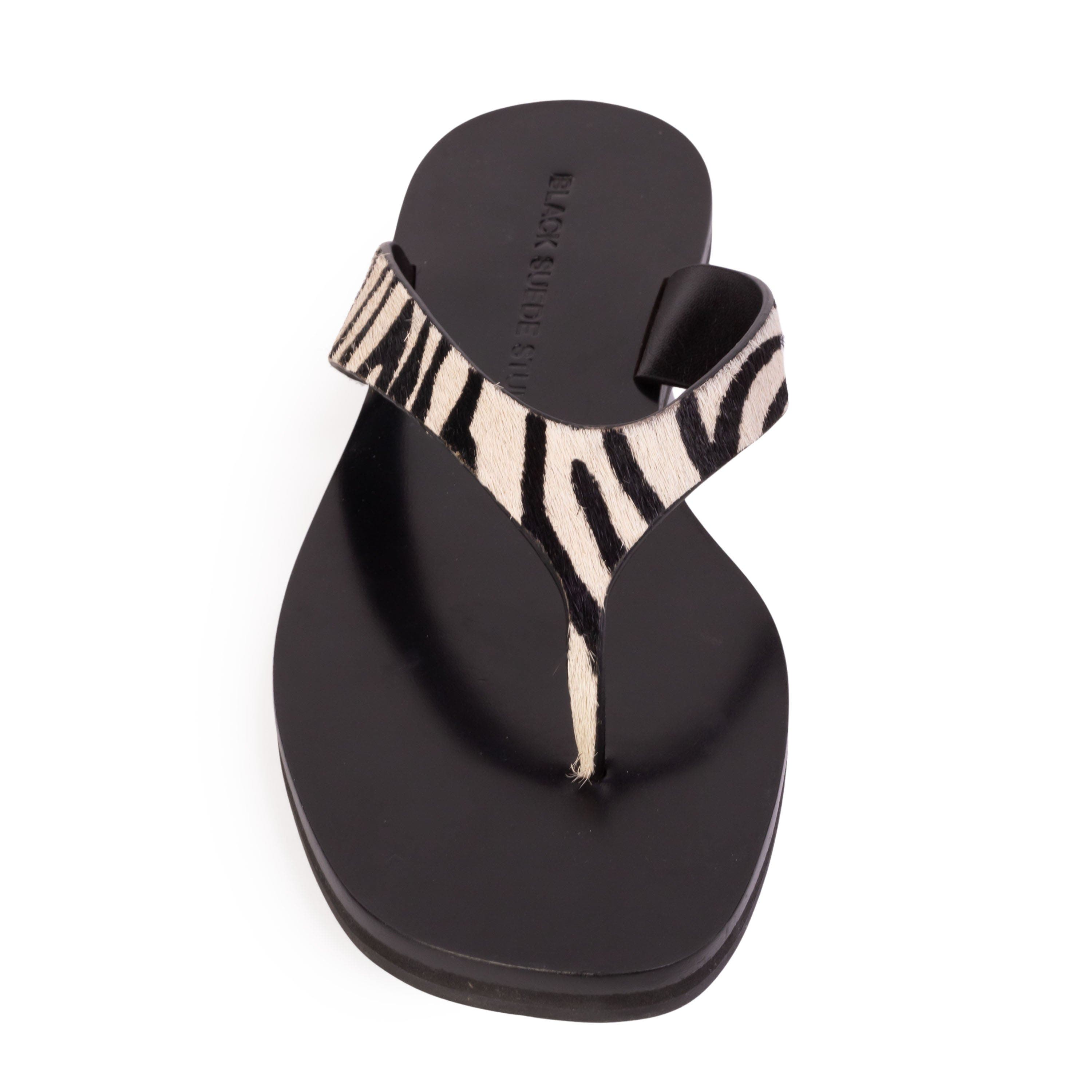 Bae Ponyhair Flip Flop, Alternate, color, Zebra Pony Hair