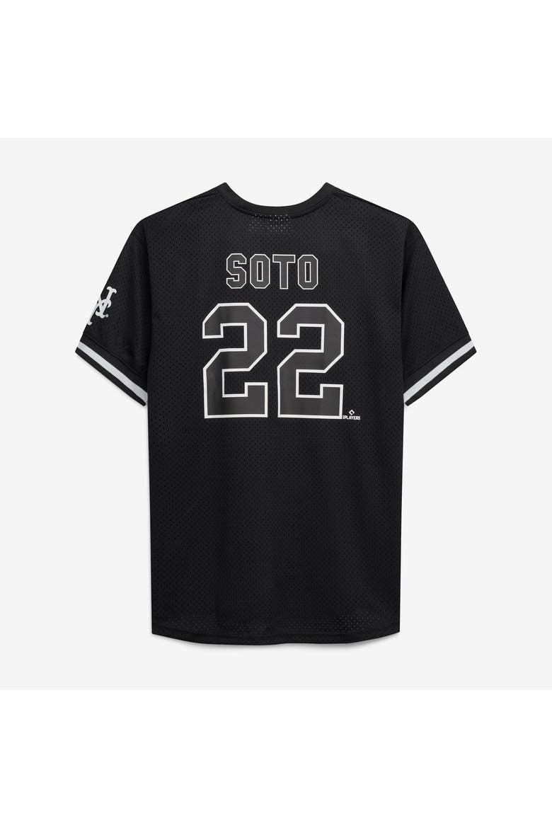 Men's Fanatics Juan Soto Black/White New York Mets Big & Tall Heavyweight Mesh Jersey, Alternate, color, Black