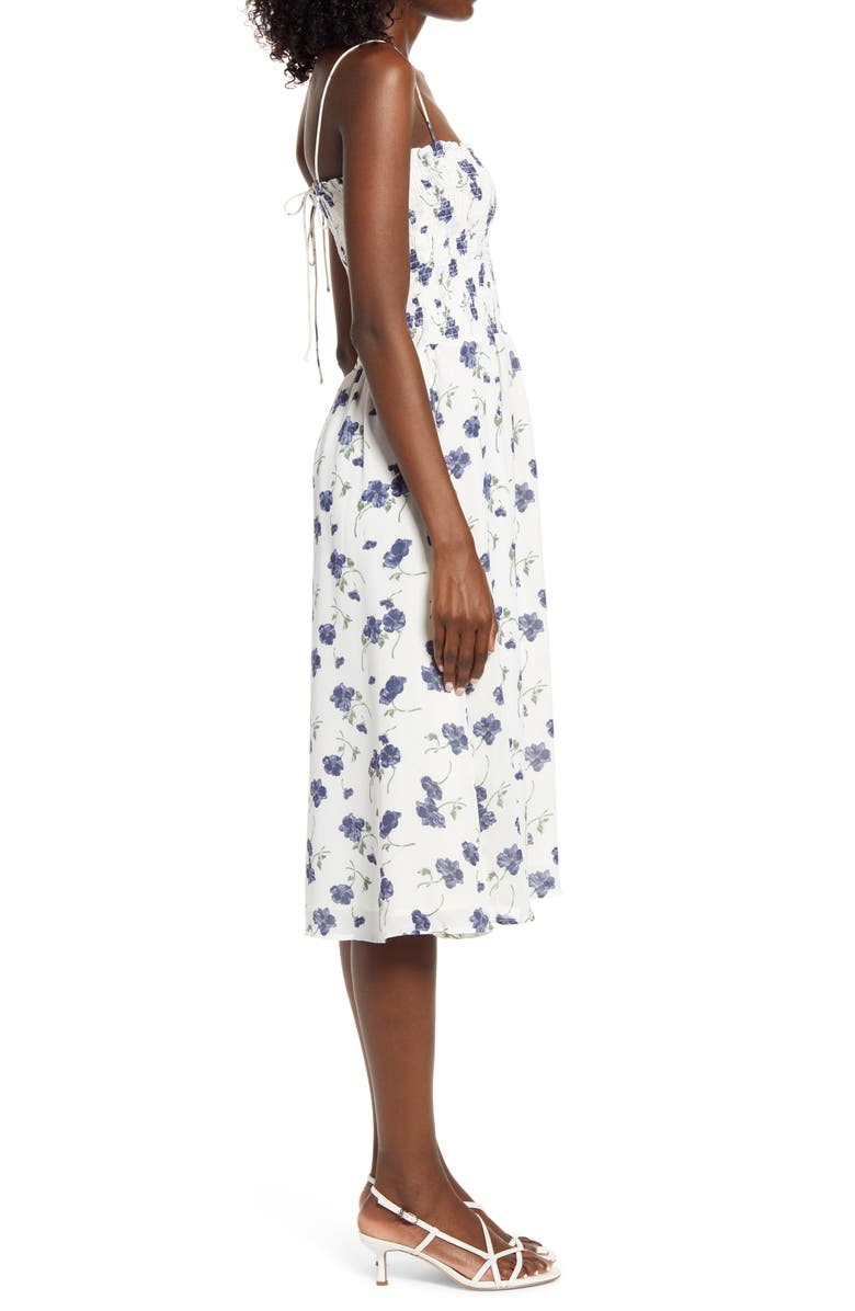 Reformation Sable Smocked Bodice Midi Dress, Alternate, color,